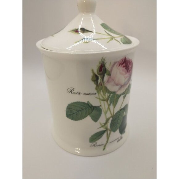 2006 Roy Kirkman Redoute Rose Cotton Storage Jar with Lid 6" Tall - Picture 3 of 9